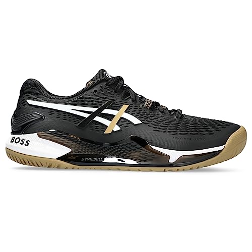 【最終値下げ】アシックス× BOSS GEL-RESOLUTION 9 ASICS mens Gel-resolution 9 Tennis Shoe, Black/Camel, 8 US